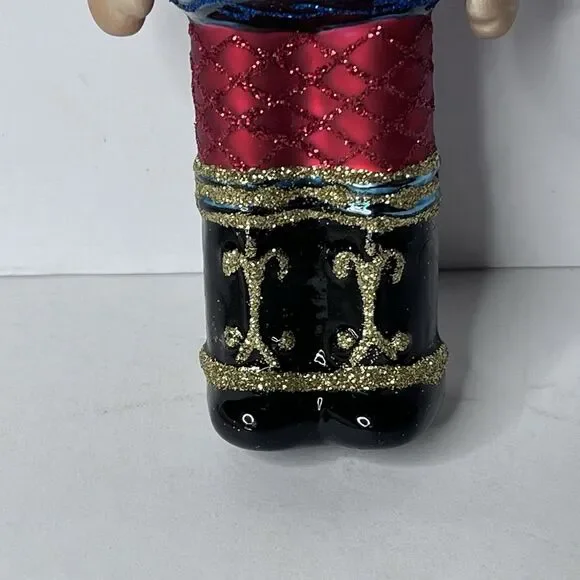 Fitz & Floyd Nutcracker 7” Glass Christmas Holiday Ornament Soldier - Picture 3 of 7